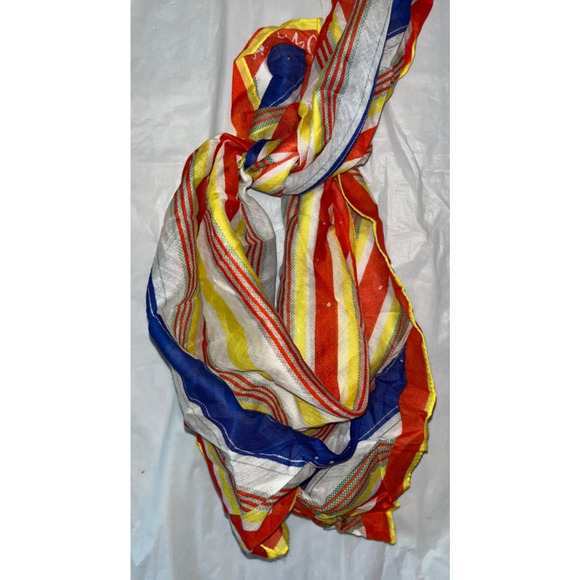 Vintage VERA Neumann Scarf ~ Ladybug Sign ~ Red, Yellow, Blue - Picture 4 of 4